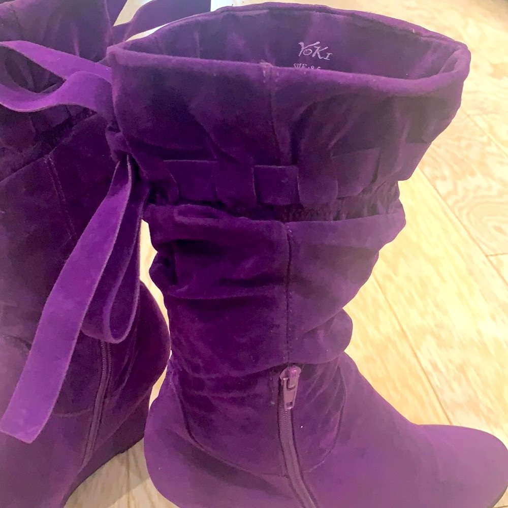 💜🌸YOKI 💜purple wedge boots❤️🌺brand new 💜❣️🌺